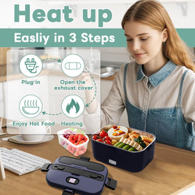DUPASU salad compartment 0.45L keeps salads fresh; not heated to protect ingredients.