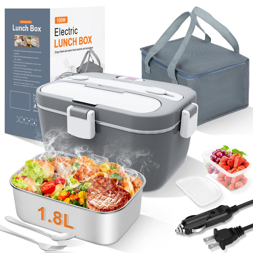 DUPASU Electric Lunch Box demonstrates rapid heating for meals on the go.