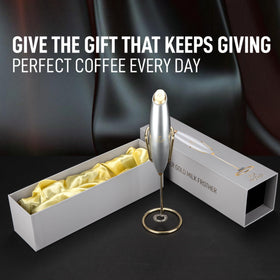 Duracell four-pack powers frothing anywhere without recharging.