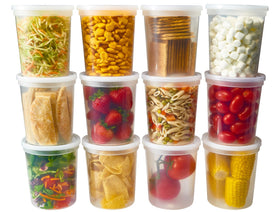 DuraHome 32oz deli container with clear view, ideal for rapid meal prep and organization.
