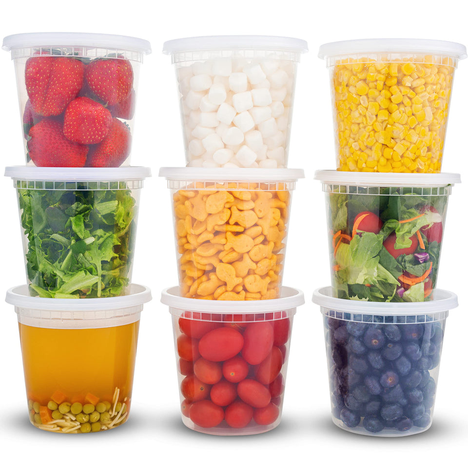 DuraHome 24oz clear deli container shows contents for easy meal prep.
