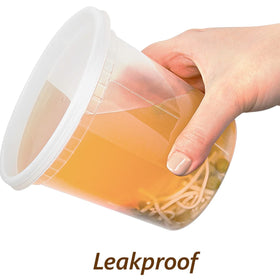 DuraHome 24oz airtight seal container demonstrates leakproof freshness.