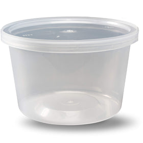 DuraHome deli containers 16oz lid close-up with tight seal for leak-proof storage.