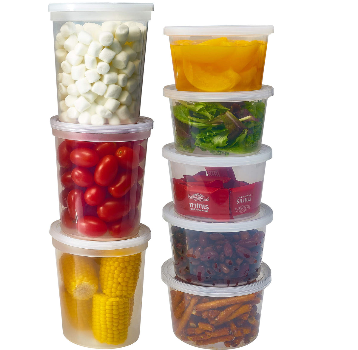 DuraHome deli containers with clear lids for easy fridge visibility.