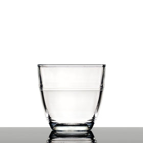 Duralex Le Gigogne tumblers: six clear glasses, stackable for easy storage.