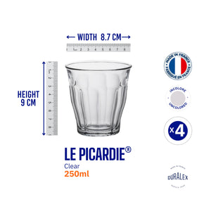 Duralex Picardie 1027AC04 microwave-safe clear glass tumbler for quick reheats