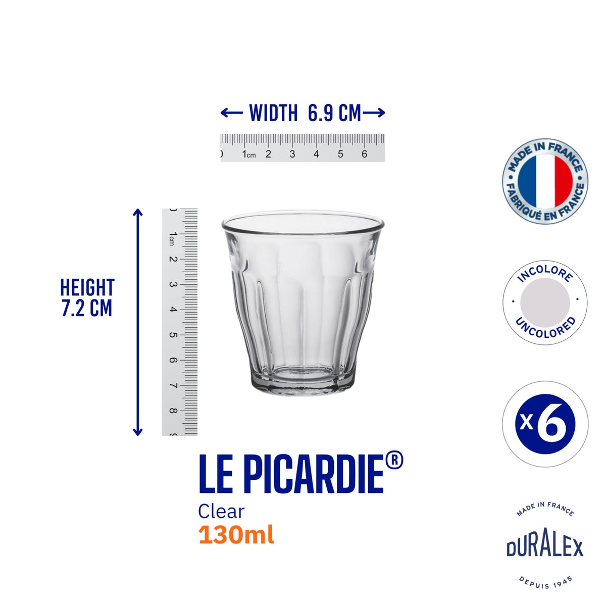 Duralex Picardie tumbler clear chip resistant for longer life