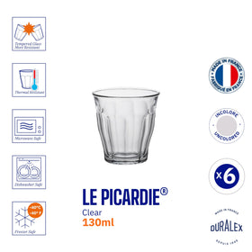Duralex Picardie tumbler clear microwave safe for quick reheats
