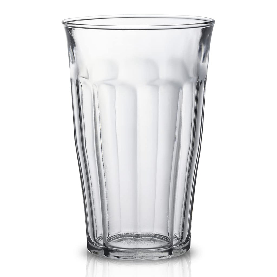 Duralex Picardie six-tumbler set with durable tempered glass for hot or cold drinks
