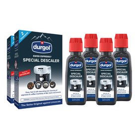 Durgol Swiss Espresso descaler bottle front view showing ready-to-use formula for quick maintenance