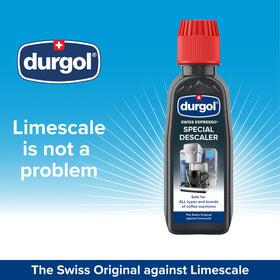Durgol Swiss Espresso descaler in water tank ready for descale.