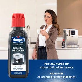 Durgol Swiss Espresso descaling action close-up dissolving lime scale