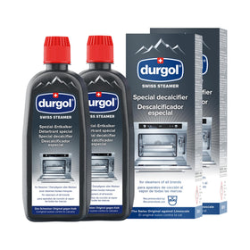 Durgol Swiss Steamer bottle front shows professional descaling power for steam ovens.