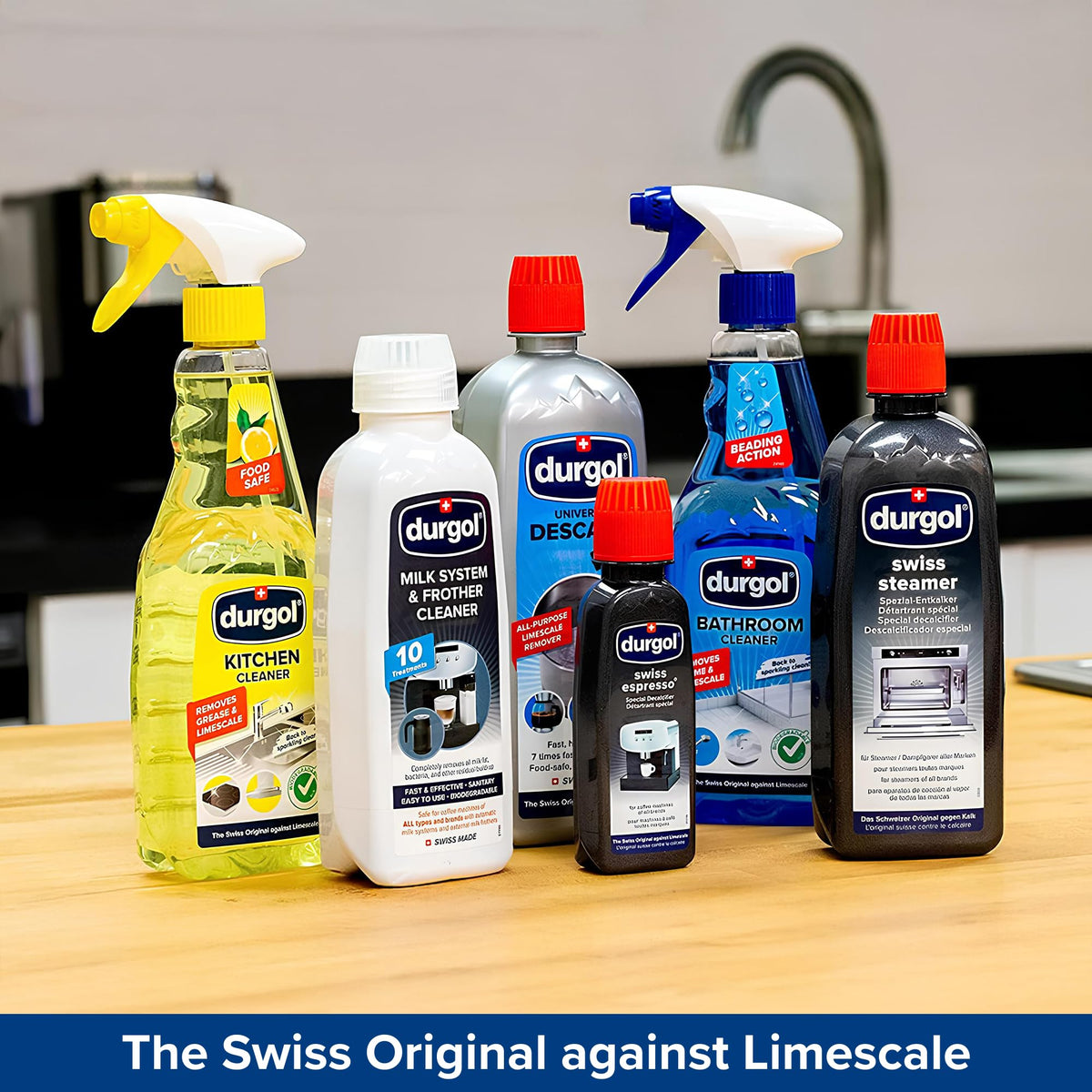 Durgol Swiss Steamer two-bottles set signals reliable maintenance for kitchens.