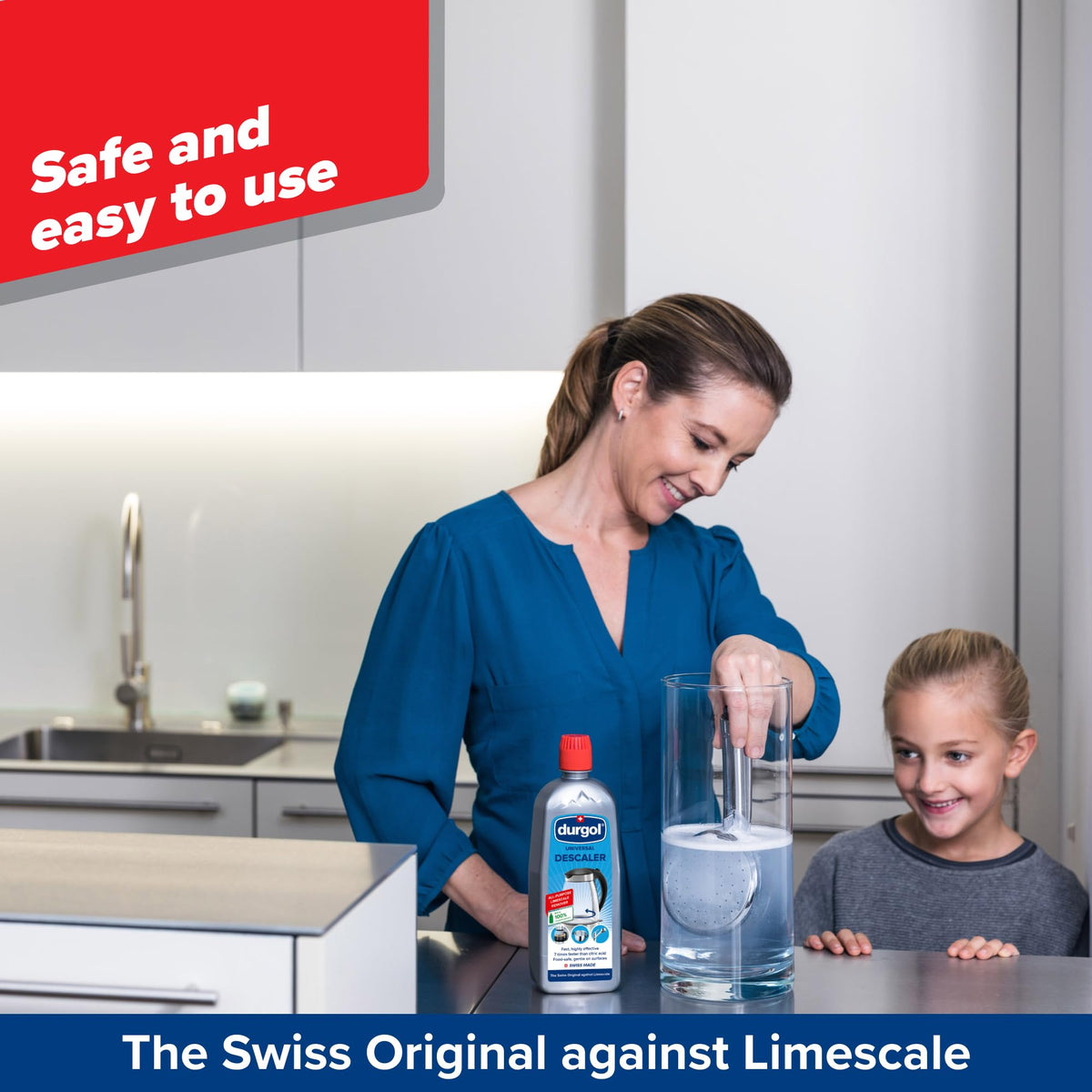 Durgol Universal faucet clean supports easy bathroom upkeep.