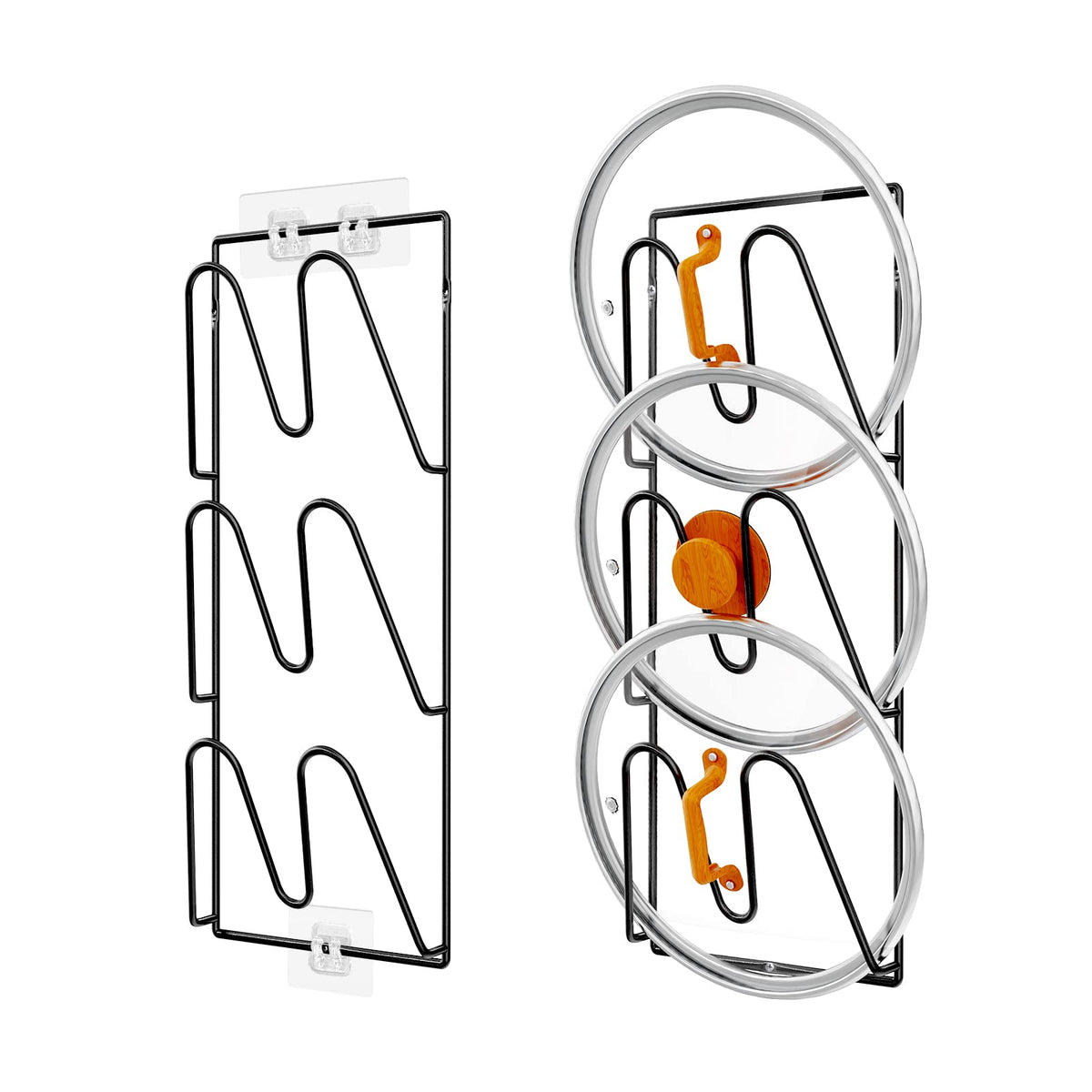 Durmmur pot lid organizer 6-tier for tidy kitchen storage.