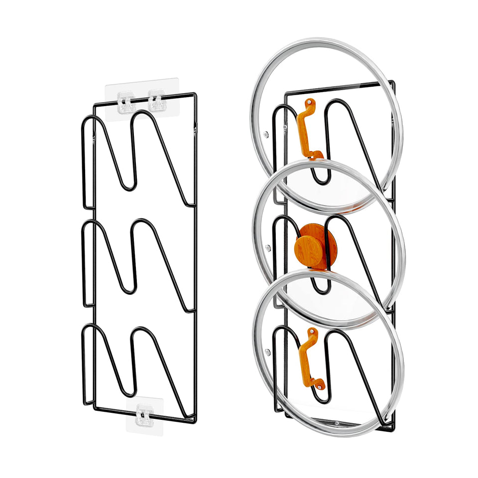 Durmmur pot lid organizer 6-tier for tidy kitchen storage.
