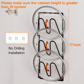 Durmmur pot lid organizer under sink for hidden storage.