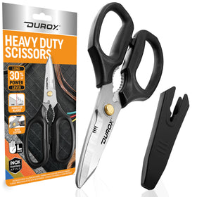 DuroX heavy-duty scissors with curved blades for precise, powerful cuts.