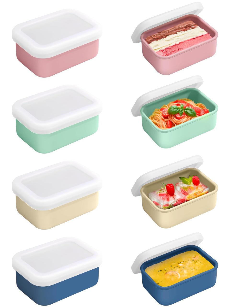 Duseu 1 cup silicone freezer mold with lid for precise single-portion storage