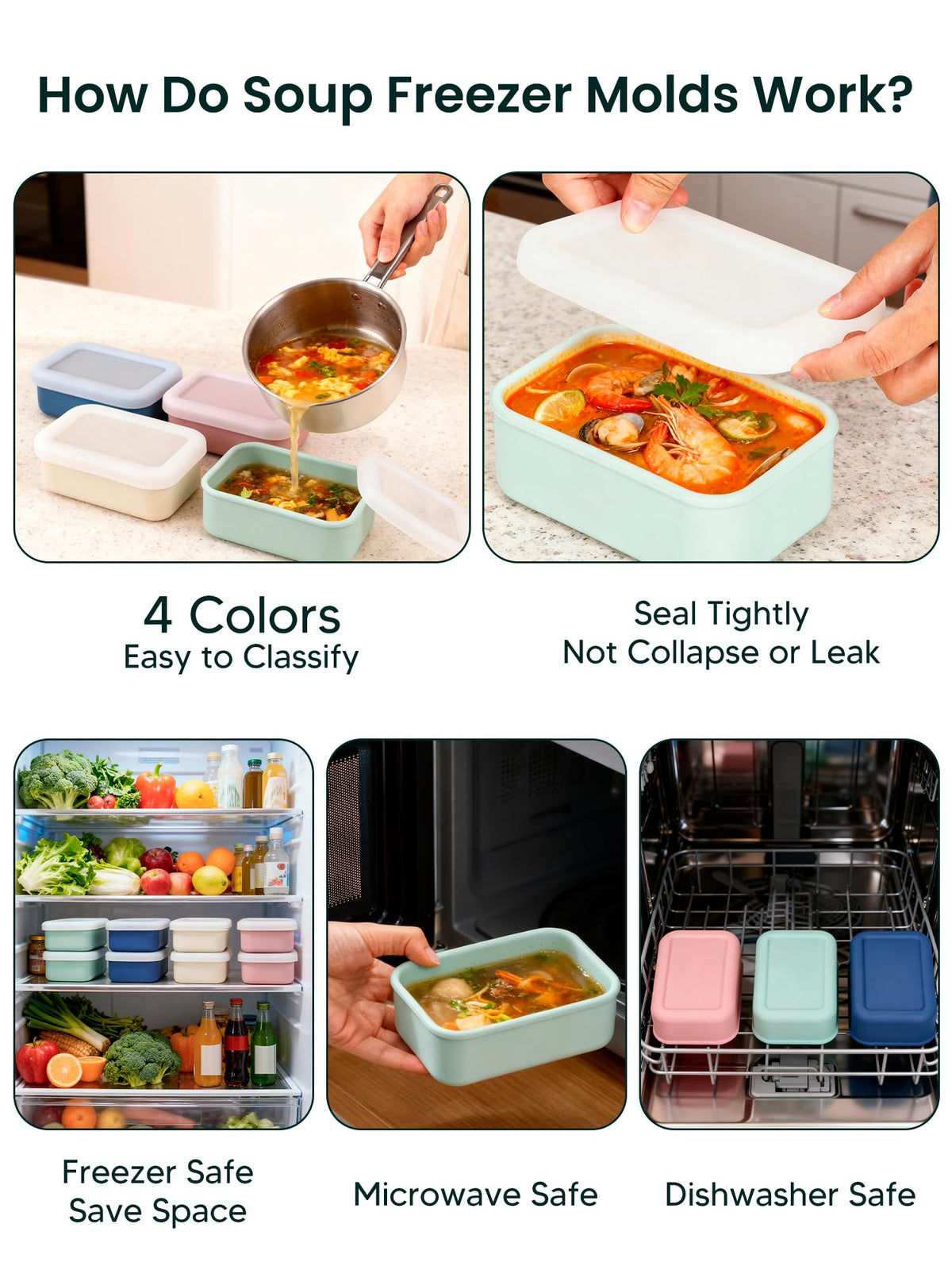 Close-up of Duseu 2-cup silicone freezer mold with easy release