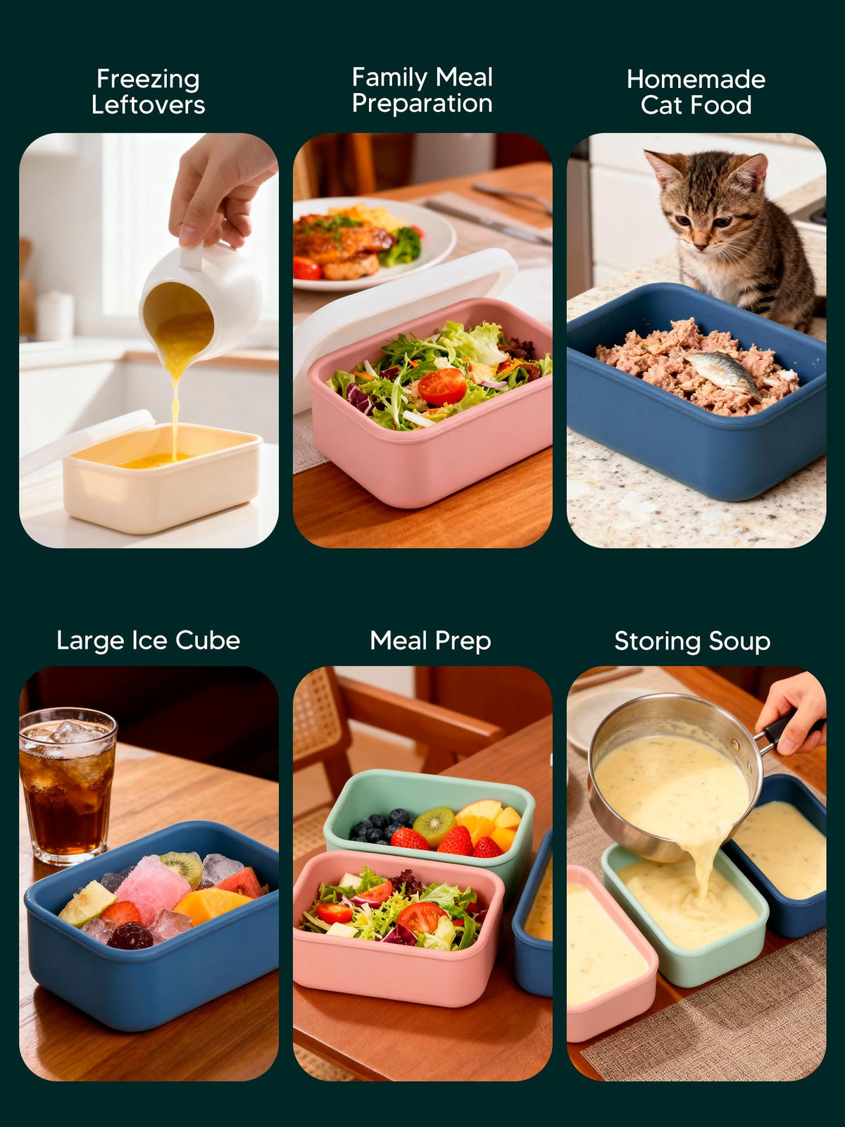 Duseu compact silicone freezer molds stored neatly and cleaned easily