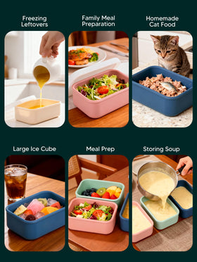 Duseu compact silicone freezer molds stored neatly and cleaned easily