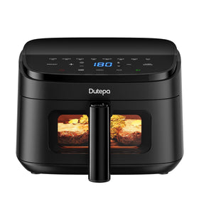Dutepa Air Fryer 8-in-1 front view highlights compact design for small kitchens and family meals.