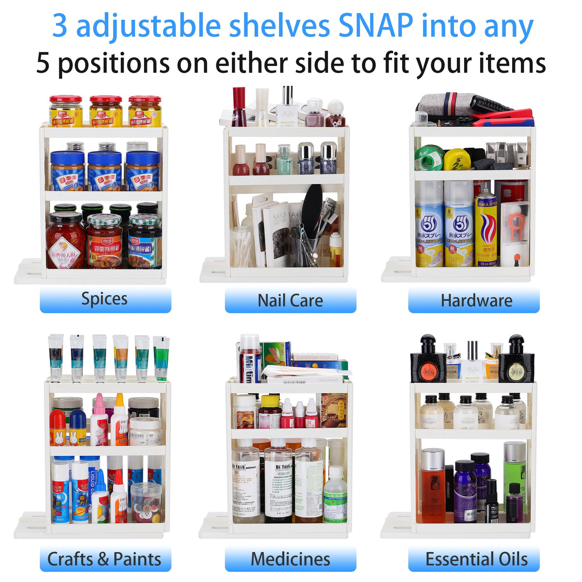 Dutiplus multiroom storage use as medicine cabinet, spice rack, or cosmetics organizer