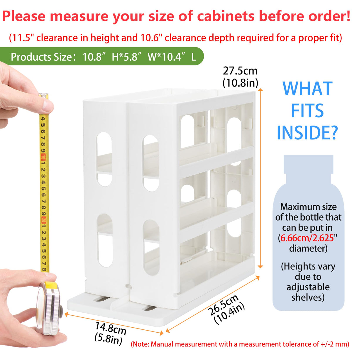 Dutiplus pull-out rotate design helps reach bottles quickly in any cabinet