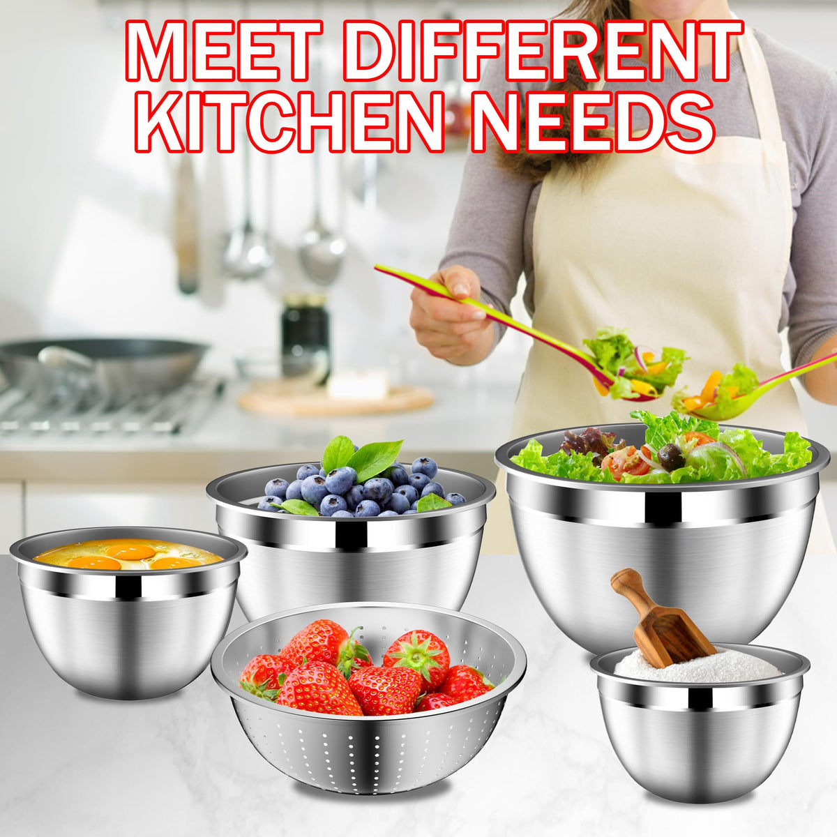 DUTZUN colander drains pasta safely during prep.