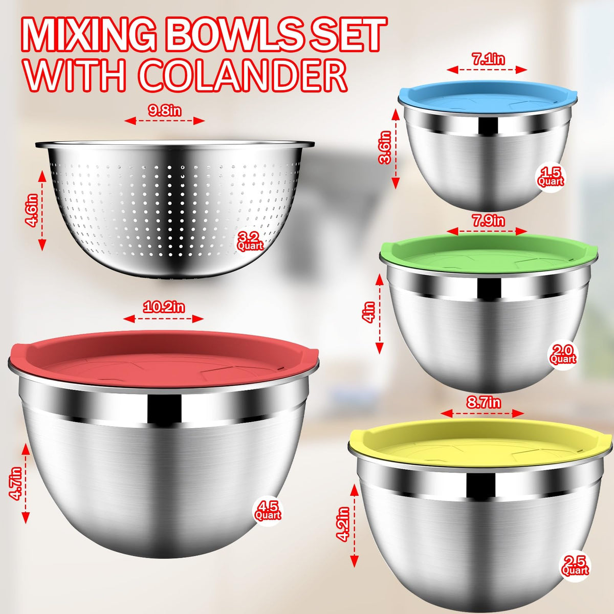 DUTZUN nesting bowls save counter space and organize ingredients.