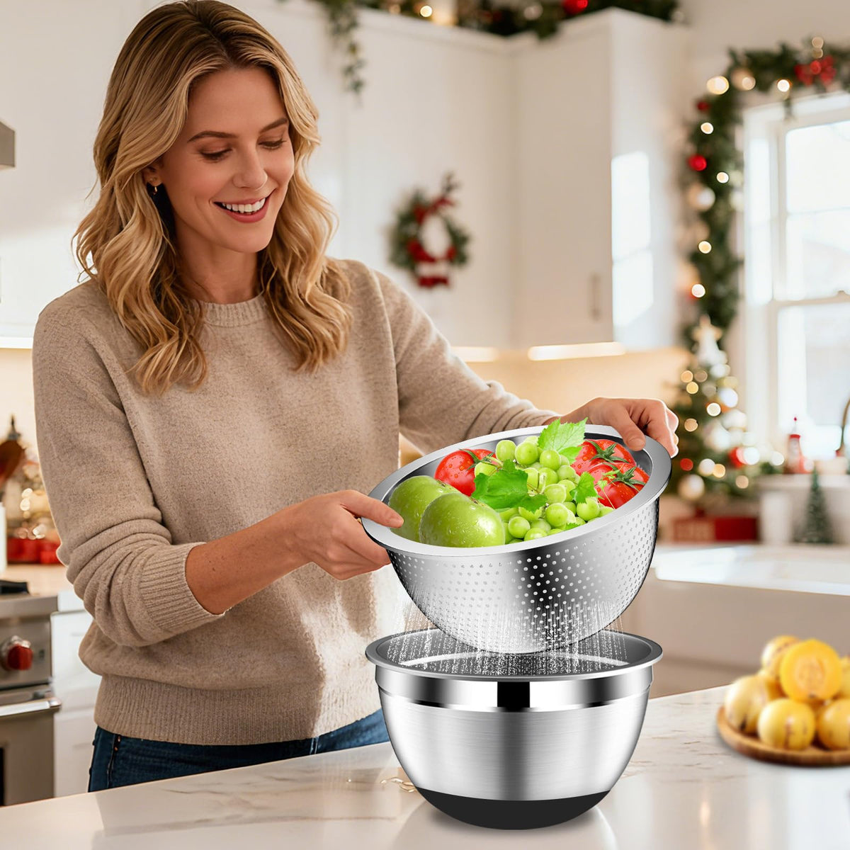 DUTZUN non slip bottom keeps bowls steady during prep