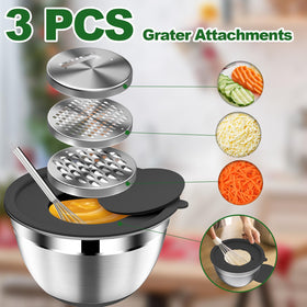 DUTZUN three grater attachments for quick slicing and shredding