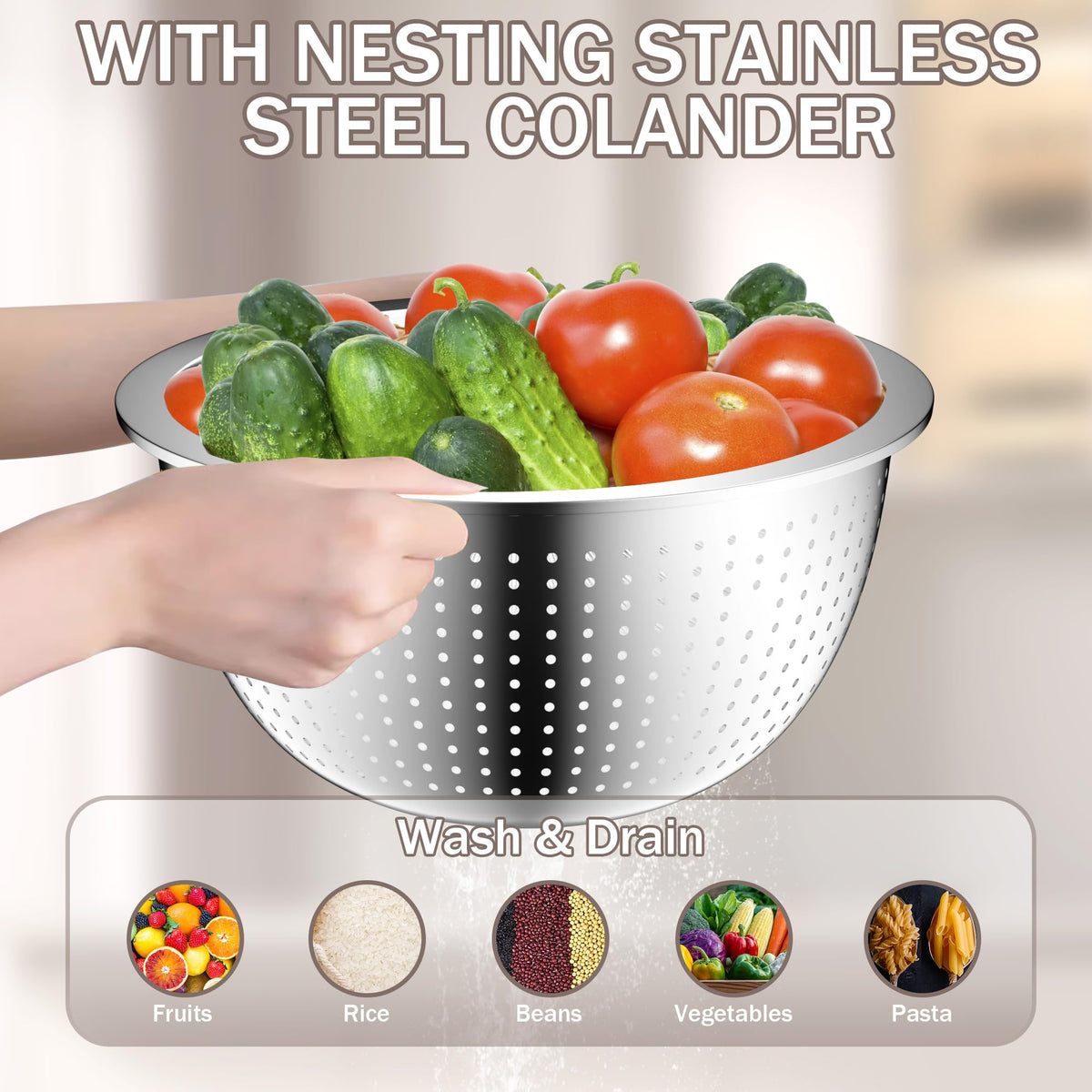 DUTZUN nesting bowls design saves space when not in use.