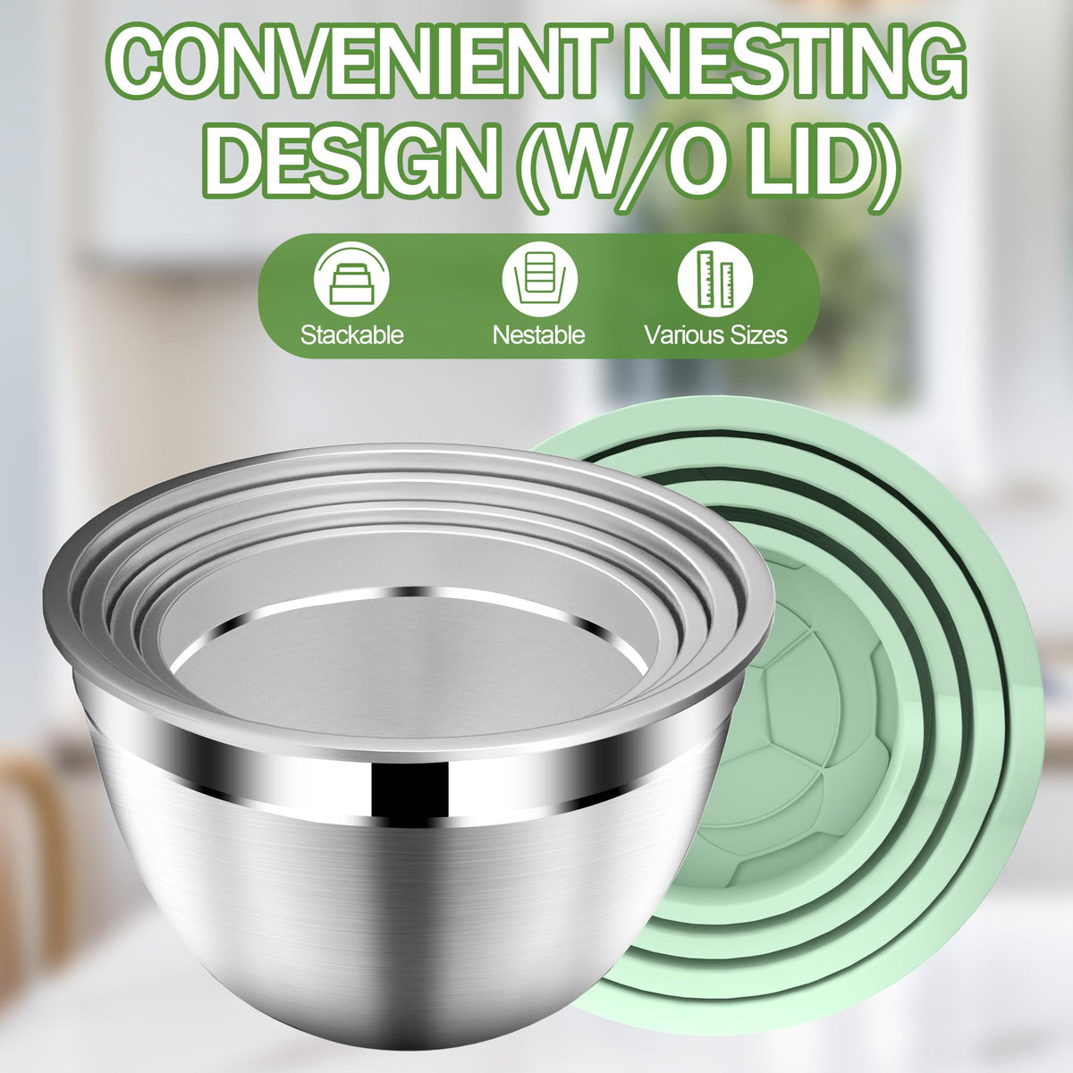 DUTZUN Pistachio lids keep leftovers fresh and organized in the fridge.