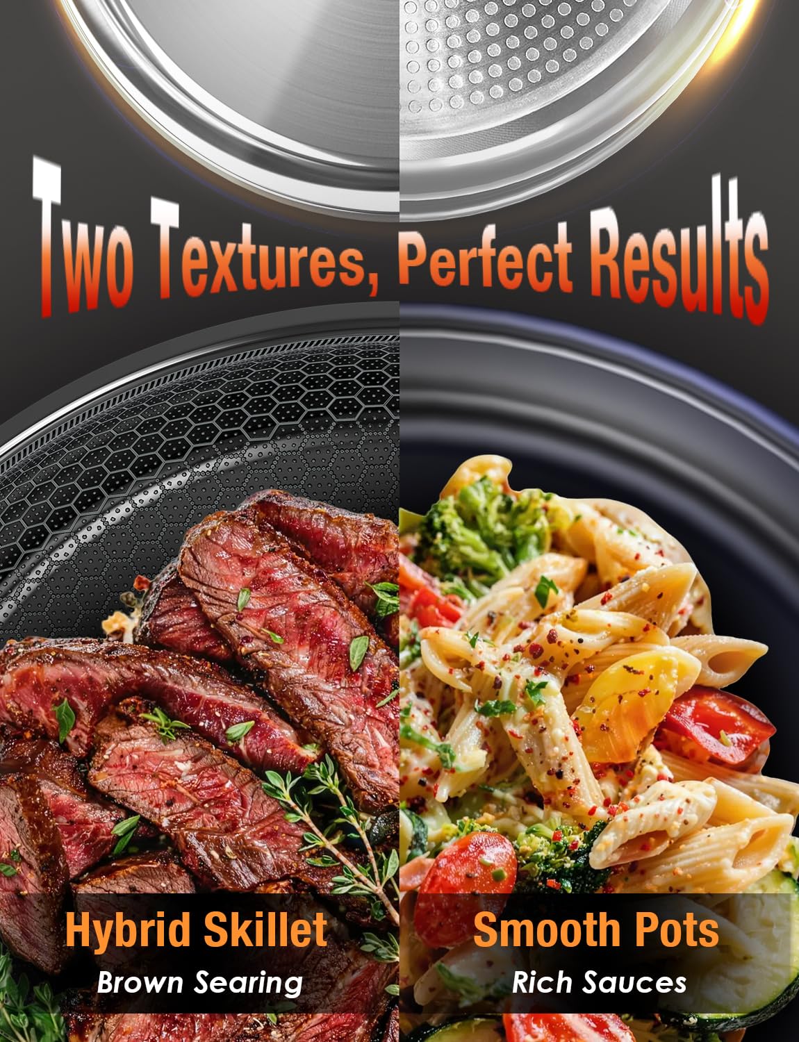 DUXANO ceramic pots and pans nonstick for easy release and effortless cleanup.