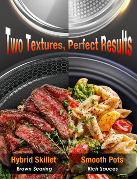 DUXANO ceramic pots and pans nonstick for easy release and effortless cleanup.