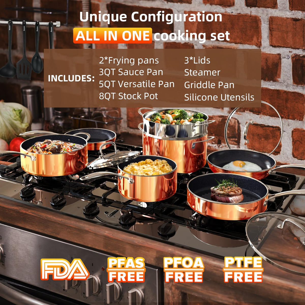 DUXANO Deluxe on stove, induction-ready design.