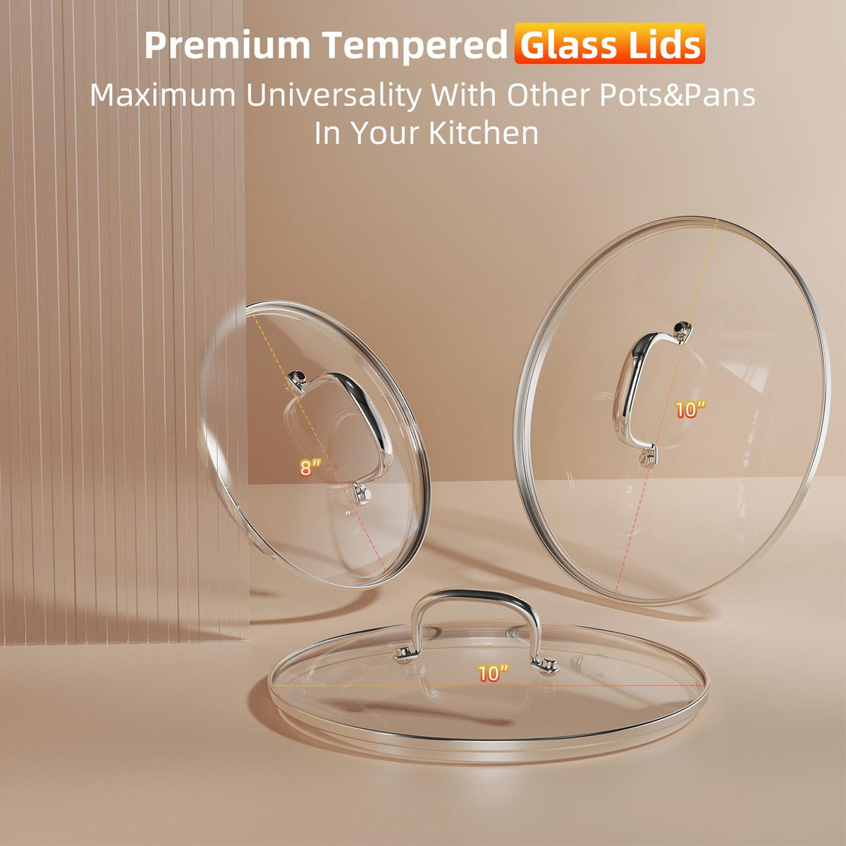 DUXANO Deluxe Tempered glass lids with venting.