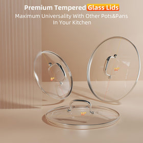 DUXANO Deluxe Tempered glass lids with venting.