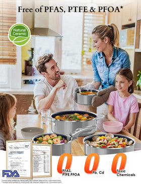 DUXANO fully enclosed glass lids retain moisture for better simmering and braising.