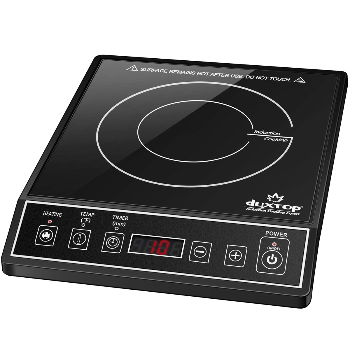 Duxtop 1800W induction burner on countertop for fast cooking
