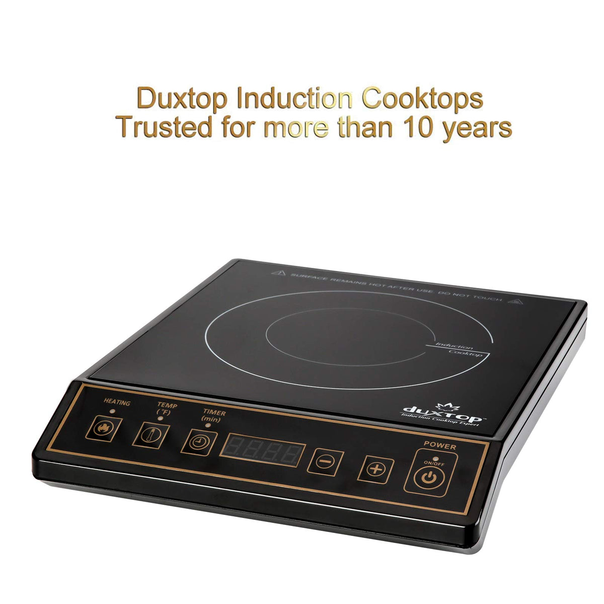 Duxtop 9120MC gold-finish induction cooktop adds style while delivering efficient heating.
