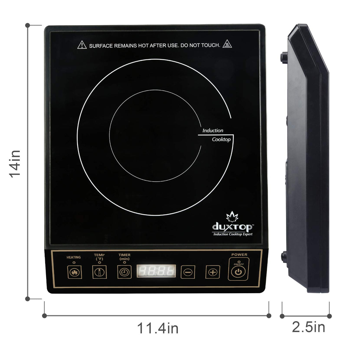 Duxtop 9120MC safety feature auto-pan detection enhances energy use.