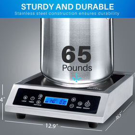 Duxtop compact 15-amp induction burner ideal for dorms and small apartments.