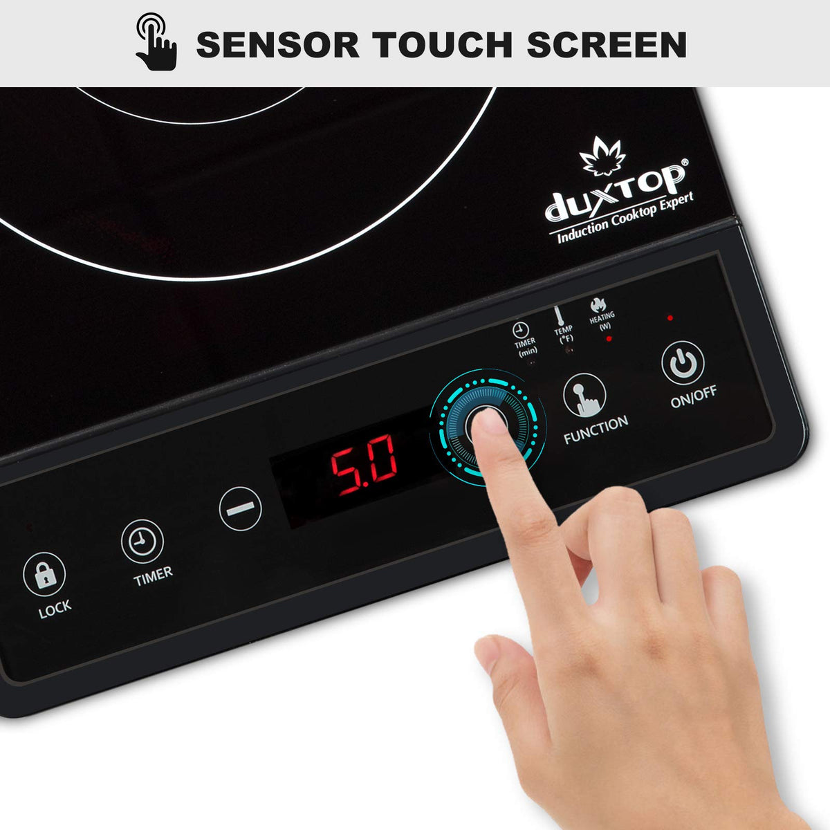Duxtop glass top cleans quickly after cooking, keeping surfaces spotless.