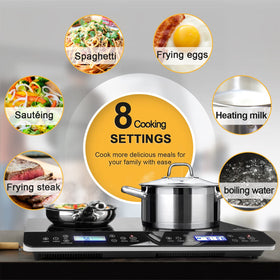 Duxtop LCD double induction cooktop cookware compatibility with magnetic bottoms