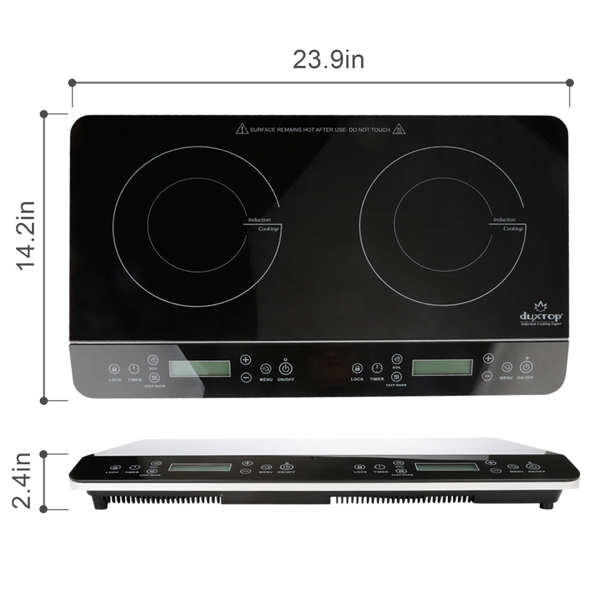 Duxtop LCD double induction cooktop ETL approved for safe North American use