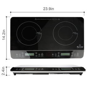 Duxtop LCD double induction cooktop ETL approved for safe North American use